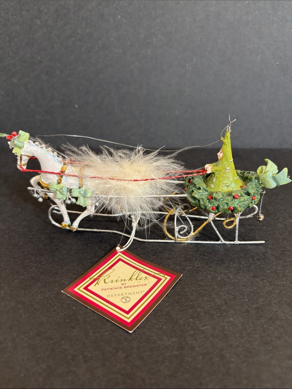 Dept 56 Patience Brewster Krinkles Christmas One Horse Open Sleigh Figure orname